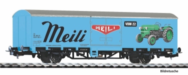 PIKO 27728 - H0 - Gedeckter Güterwagen Meili Traktoren, SBB, Ep. VI